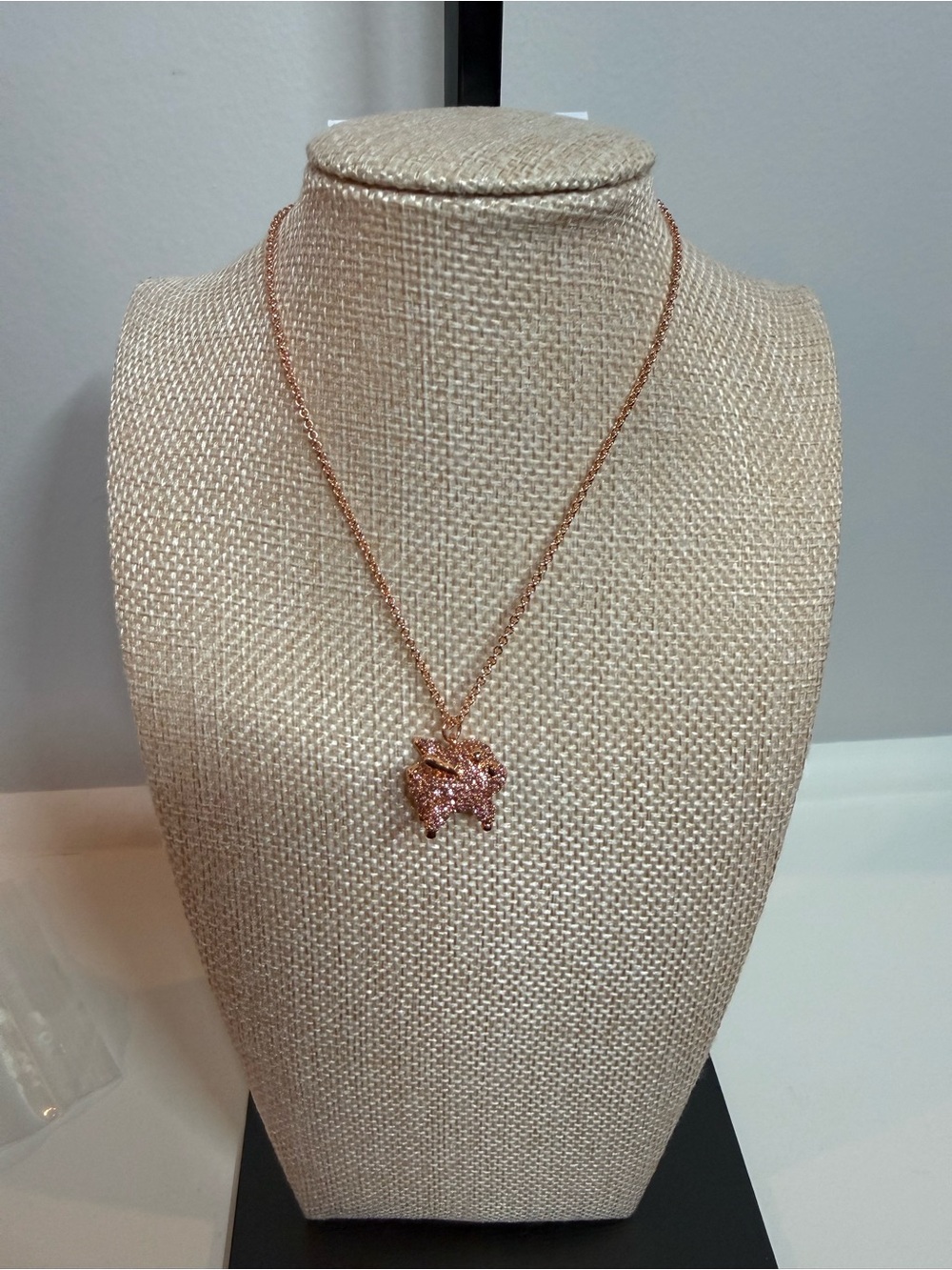 Kate Spade new flying rhinestone pig necklace